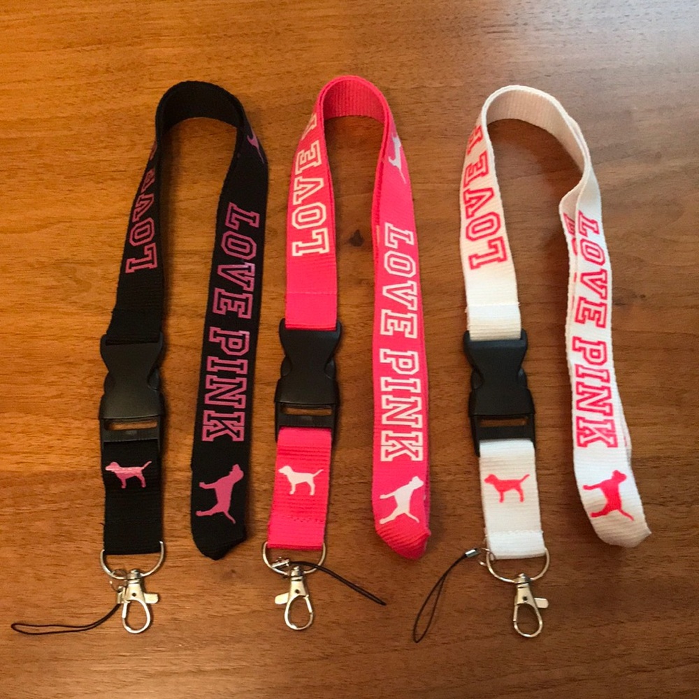 3x New Love PINK Lanyards
